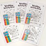 Wedding Activity & Colouring Book Kids Table Pack with Crayons Minimum Order 5
