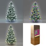  Pre Lit Christmas Tree Snow Covered Xmas LED Light Up Xmas Home Decor 4-10FT