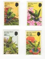 BVI 1982 - Hummingbirds Flowers - Set of 4 Stamps - Scott #422-5 - MNH