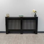 RADIATOR COVER Wall Cabinet MDF Wood Black Vertical Line Grill Shelf Cabinet