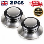 2PCS Pot Lid Replacement Knobs Pan Saucepan Glass Lid Handle Stainless Steel UK