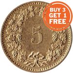 5 Rappen Swiss coin Choice of Dates 1981 to 2019 Switzerland Brass Style