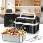20000mAh Electric Lunch Box Rechargeable Rapid Heated Lunch Box Food Warmer Hot