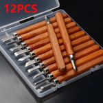 12Pcs For Woodworking Carving Hand Chisel Kit Wood Working Tools UK
