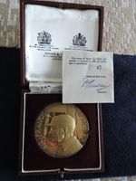 Original Silver gilt Medal by Spink: Sir Francis Chichester cased with COA No 47