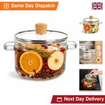 Jucoan 1.8L/60oz Glass Saucepan With Cover, Heat Resistant Simmer Pot,...