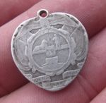  BOER WAR SILVER CONVERTED ZAR COIN HEART PENDANT, TRENCH ART.