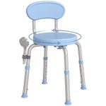 HOMCOM 360 Swivel Shower Stool, Rotating Shower Chair with Aluminium Frame