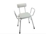 Perching Stool Arms and Backrest Height Adjustable White MobilIty Aid Kitchen