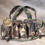 Military Surplus Camouflage Webbing Belt Kit with Pouches & Shoulder Straps