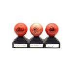 Triple Snooker Ball Display Stand with Name Slots | Signed Ball Memorabilia