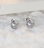 9K WHITE GOLD FILLED STUD EARRINGS MADE WITH SWAROVSKI CRYSTAL GIFT WG26A