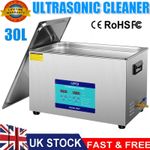 Digital Ultrasonic Cleaner 30L Jewelry Cleaning Tank Machine w/ Heater Timer UK