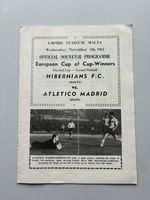 HIBERNIANS F C (MALTA) V ATHLETICO MADRID. Cup Winners Semi 2nd Leg Nov 7th 1962