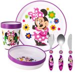Minnie Mouse Kids 6 Piece Dinnerware Cutlery Set Plate/Bowl/Cup/Knife/Fork/Spoon