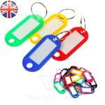 VAN DER LINN PLASTIC KEY TAGS KEYRING ID LABEL FOB CHOOSE YOUR OWN COLOUR