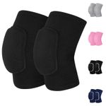 HISFFOG Volleyball Knee Pads for Women, Men, Youth, Girls, Kids, Small, Black