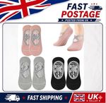 3 Pairs Non Slip Yoga Socks Women Grip Strap Pilates Ballet Fitness