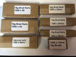 18g brad nails  7000 Mixed 15/20/25/32/38/45/50mm (7 x 1000 pks)