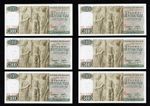 GREECE 500 DRACHMAS 1968 6 BANKNOTES UNCIRCULATED P #197a HIGH CV