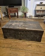 Antique WWI British Army Service Corps (ASC) Wooden Military Chest Trunk