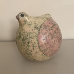 Ewa Mehl Vintage Studio Pottery Bird Sculpture – Signed – 1989 Speckle Glaze