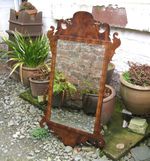Vintage Georgian Style Flame Mahogany Fretwork Mirror