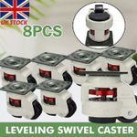 8X Castors Wheels Heavy Duty Swivel Workbench Levelling Castor MAX 1000kg Set UK