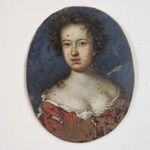Antique 18thC Oval Portrait Miniature Of A Lady On Metal
