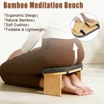 Ergonomic Bamboo Meditation Stool Foldable Bench Yoga Seat for Deep Meditation
