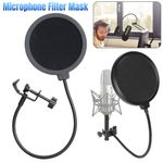 Microphone Pop Filter Swivel With Double Layer Sound Shield Guard Wind UK