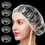 100pcs Disposable Shower Caps Waterproof Plastic Bath Hair Salon Travel Use Uk