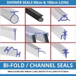 Channel Shower Screen Seal Strip | Bi-Fold Folding Soft Rubber | T Shape | 1M