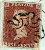 GB MALTESE CROSS *Bishop Auckland* MX Cover Durham 1d Red 1843 X49a