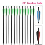 20" Hunting Bolts Carbon Arrows with Half Moon Nocks, Removable Tips for Target