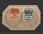 JAPANESE OCC.  MALAYA   SG J90+91 1942  SELANGOR EXHIBITION OVPT EXH. CANCEL F/U