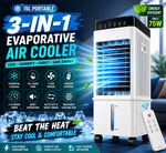 15L Portable Evaporative Air Cooler Cooling Fan Humidifier Remote 3 Speed Fan UK