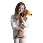 LIVIVO Extra Long 2L Hot Water Bottle Fluffy Sausage Dog Faux Fur Cover