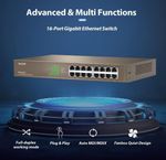 Tenda TEG1016D 16-Port Gigabit Unmanaged 16-Port 10/100/1000 Mbps EthernetSwitch