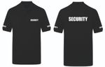 SECURITY POLO SHIRT BODYGUARD DOORMAN SIZES S-8XL PRINTED FRONT/BACK/SLEEVES
