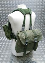 Genuine Vintage Army Webbing Set / Battle Pack Belt And Pouches Heavy Canvas G2