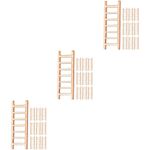 Wooden Mini Ladder Decoration Khaki Mini House Layout Photography Prop
