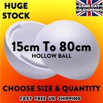 LARGE Polystyrene Balls  HOLLOW in 2 halves - 15cm to 80cm Craft Props Christmas
