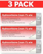 Hydrocortisone Cream 1% - Itching Irritated Skin Inflammation - 15g Pack Of 3