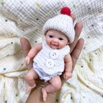 6" Newborn Silicone Baby Doll Reborn Soft Solid Full Bod Silicone Washable Doll