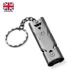 High Decibel 180dB Double Pipe Whistle Pendant Keychain Portable Survival New