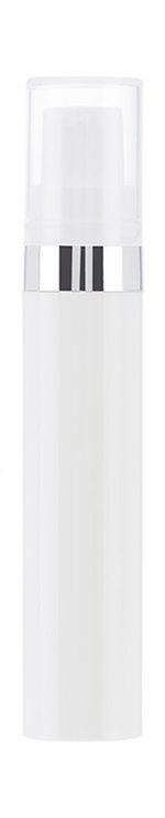Airless Pump 10ml, White with Silver Band and Clear Cap - 400 units