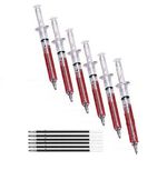 Qty 6 Blood Red or Mixed Drugs Syringe Injection Ballpoint Pens  - Free P&P