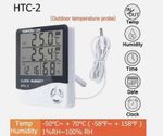 LCD Digital Thermometer Hygrometer Indoor Outdoor Weather Station Clock HTC-2 UK