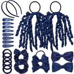 School Plain Hair Accessories Set Hair Ties Scrunchies Ribbon Ponytail Holders
